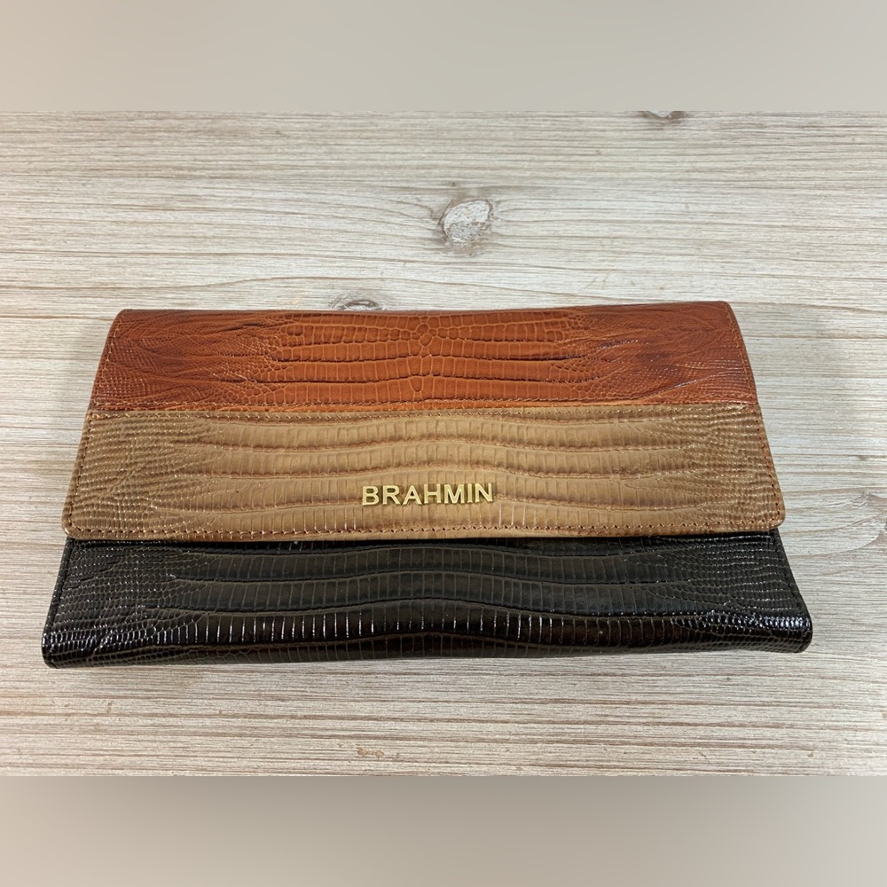 Like New Brahmin Large Soft Tri Color Tri Texture… - image 1